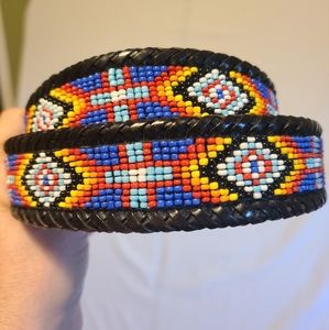 Vintage Beaded Belt - multicolor